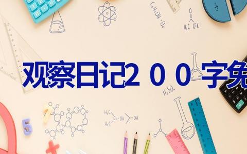 观察日记200字免费