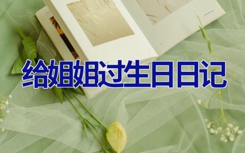 给姐姐过生日日记