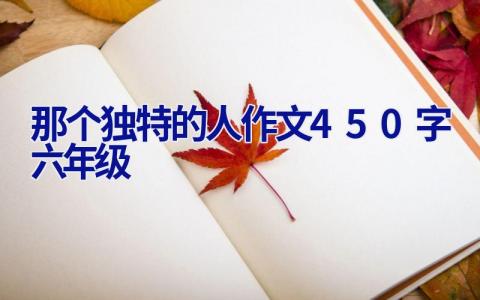 那个独特的人作文450字六年级
