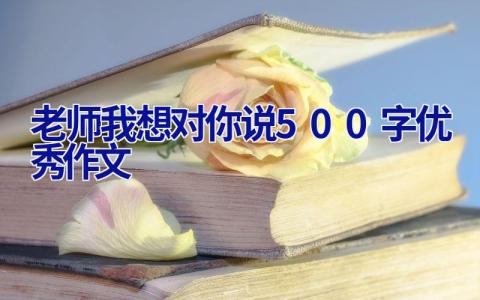 老师我想对你说500字优秀作文