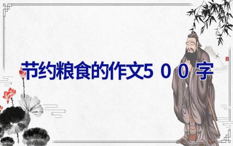 节约粮食的作文500字