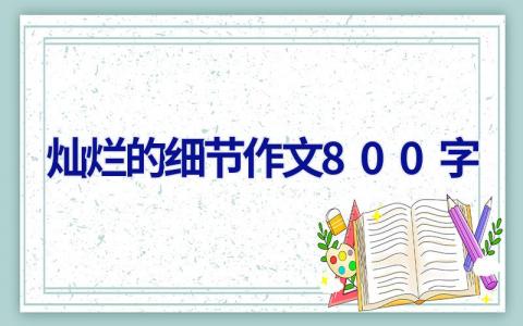 灿烂的细节作文800字