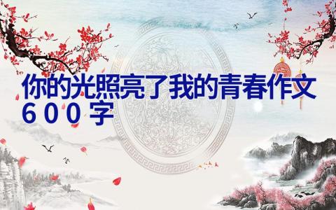 你的光照亮了我的青春作文600字