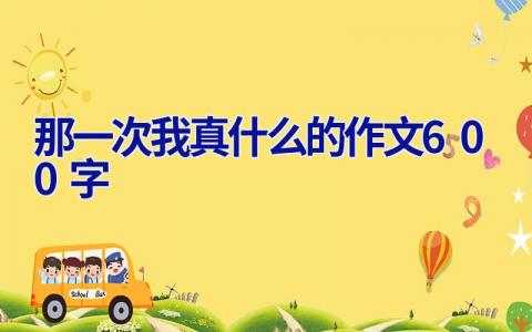 那一次我真什么的作文600字