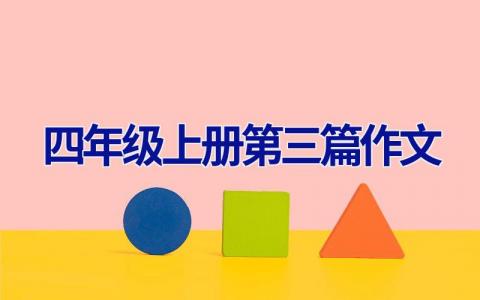 四年级上册第三篇作文