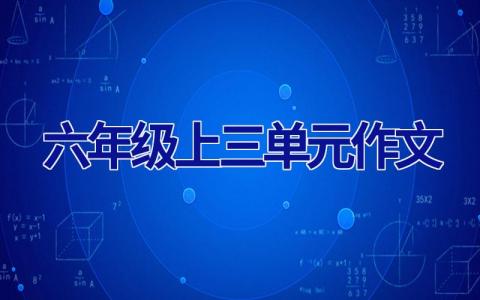 六年级上三单元作文