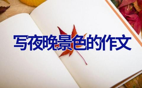 写夜晚景色的作文