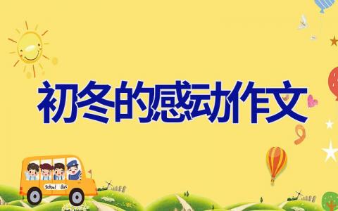 初冬的感动作文