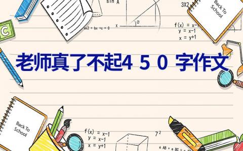 老师真了不起450字作文