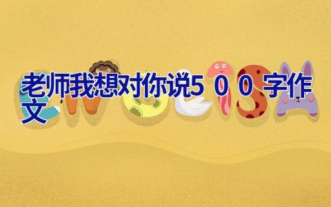 老师我想对你说500字作文