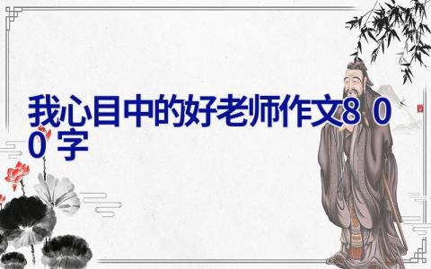 我心目中的好老师作文800字