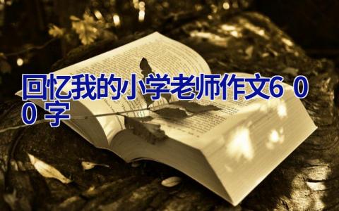 回忆我的小学老师作文600字