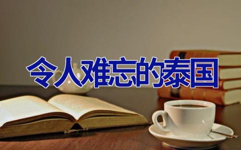 令人难忘的泰国作文